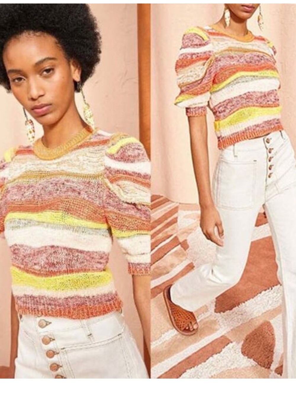 Ulla Johnson Odie striped Knit Top Sz  S